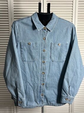 Volcom Light Blue Denim Button-Up Jacket